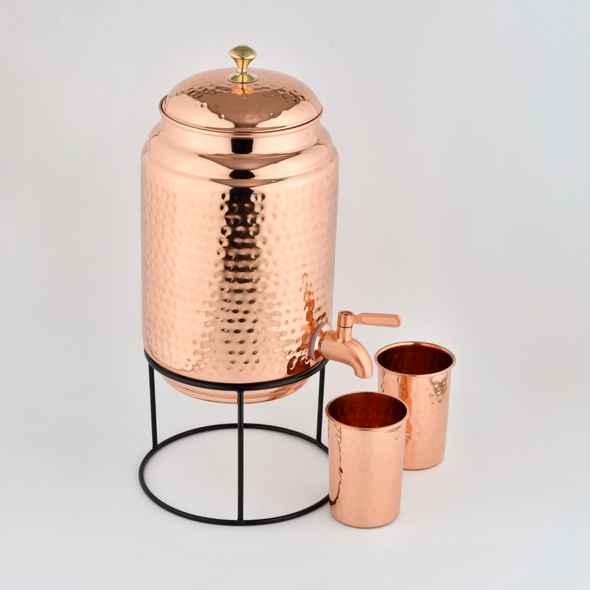 Wellora Dispenser Set  4L Copper Water Dispenser & 2 Glasses