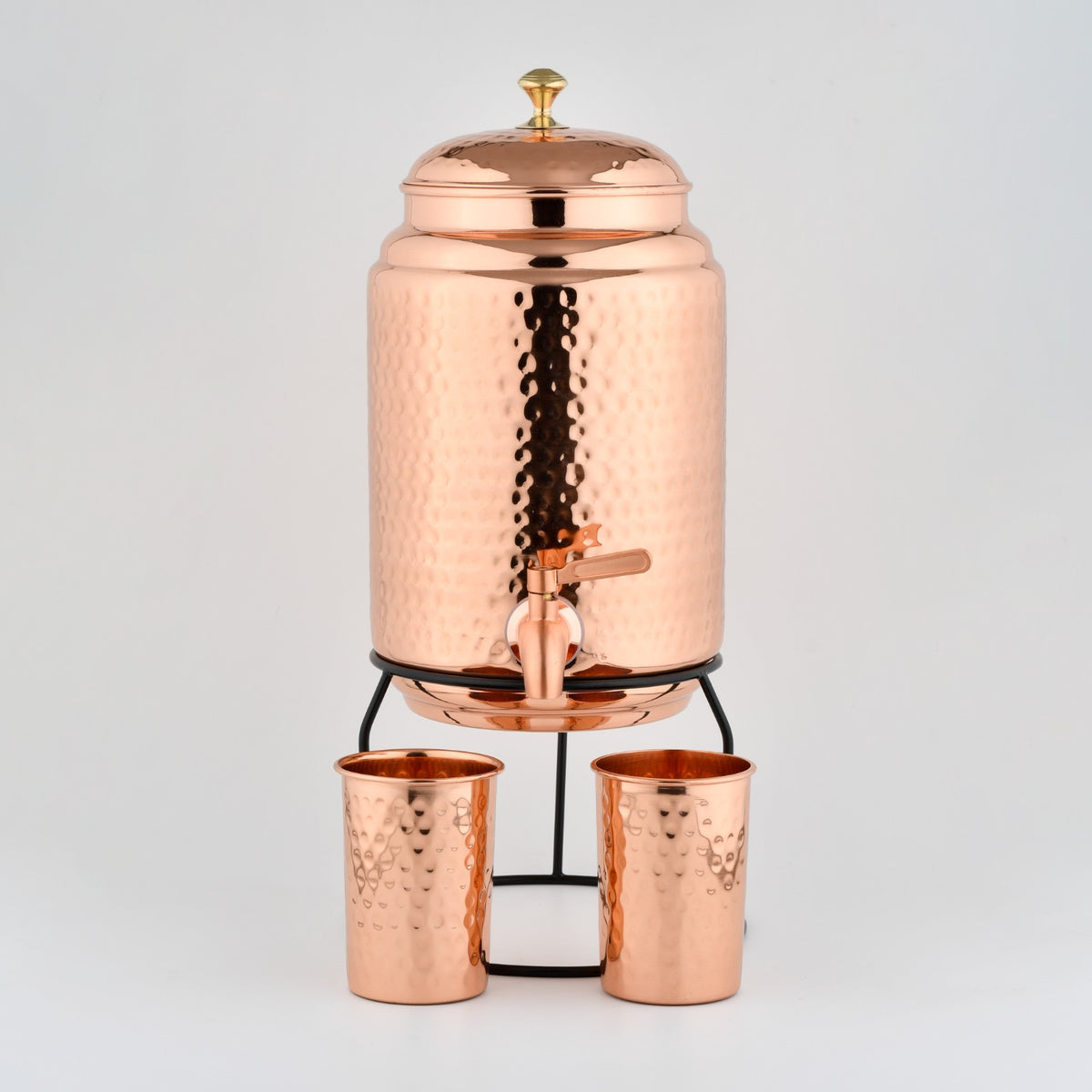 Wellora Dispenser Set  4L Copper Water Dispenser & 2 Glasses