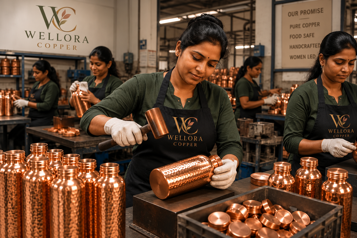 Hammered, checked, and packed by hand — by women.